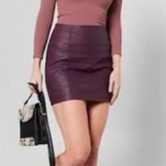 Free People Dresses & Skirts - Free People‎ Modern Femme Vegan Leather Mini Skirt Purple Plum Size 4